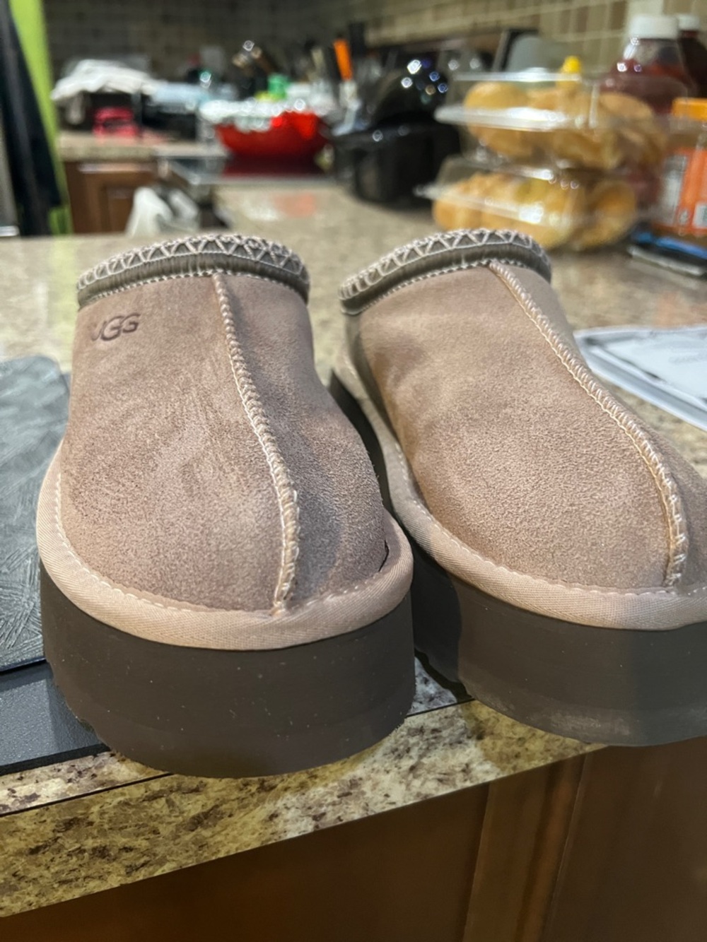 UGG Women's Slip-On Suede Clogs in Light Taupe - Picture 5 of 7